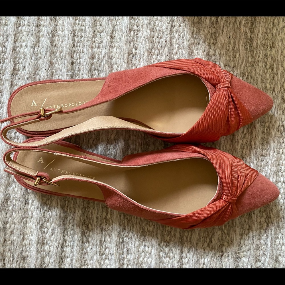 New Anthropologie point toe flats, paprika, sz 38